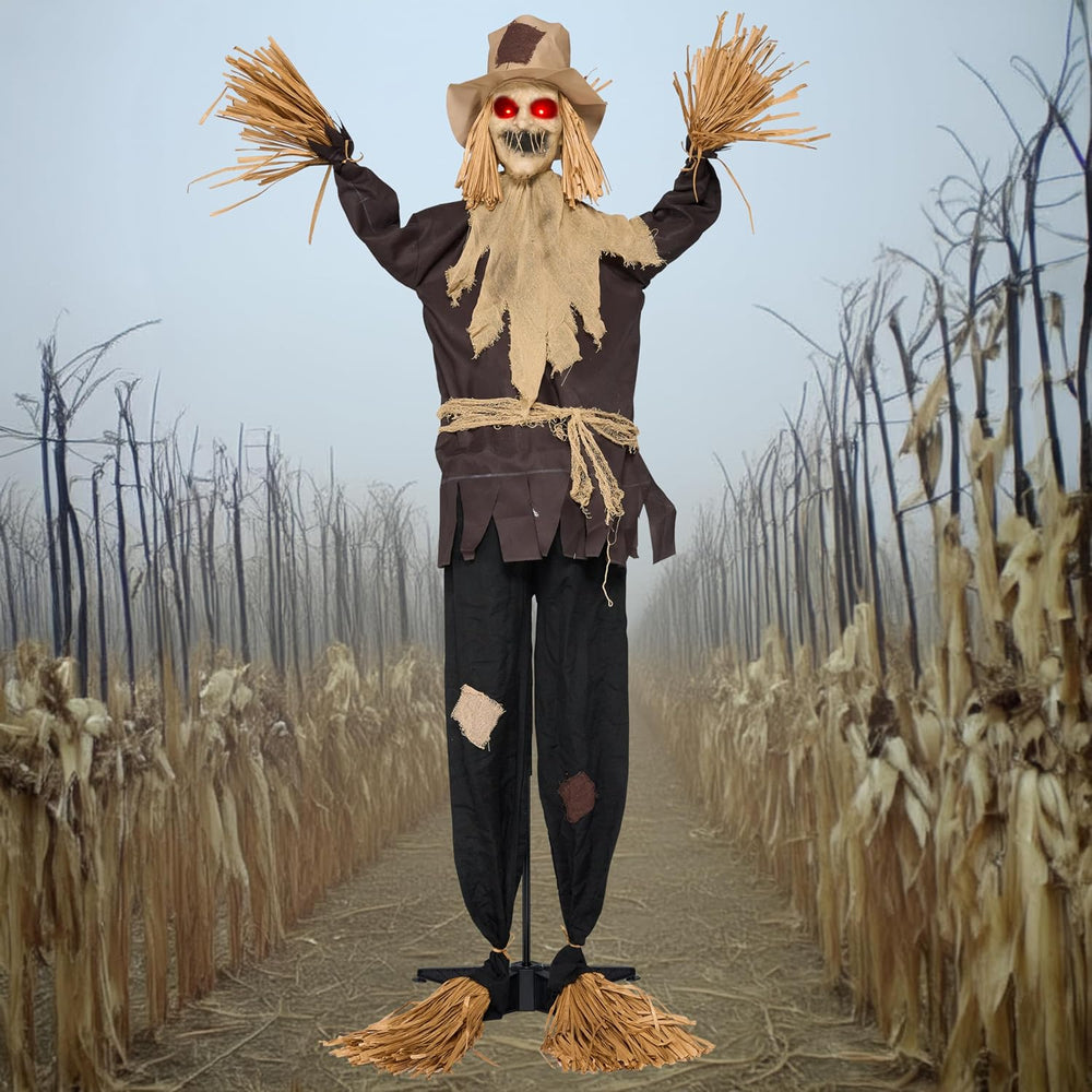 JOYIN Halloween Animatronics Scarecrow Decoration Outdoor, Standing Ghost Pro...
