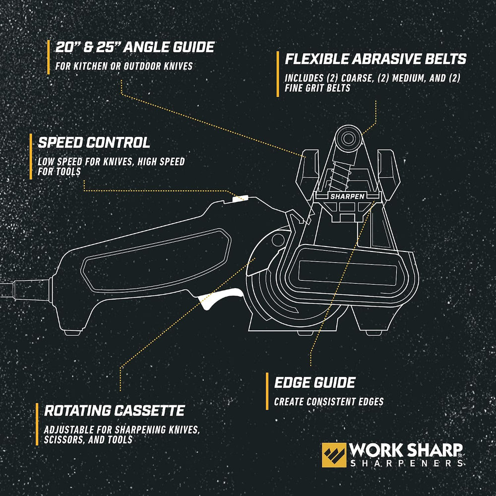 Work Sharp MK2 Electric Knife Sharpener – Adjustable 2-Speed Knife Sharpening...