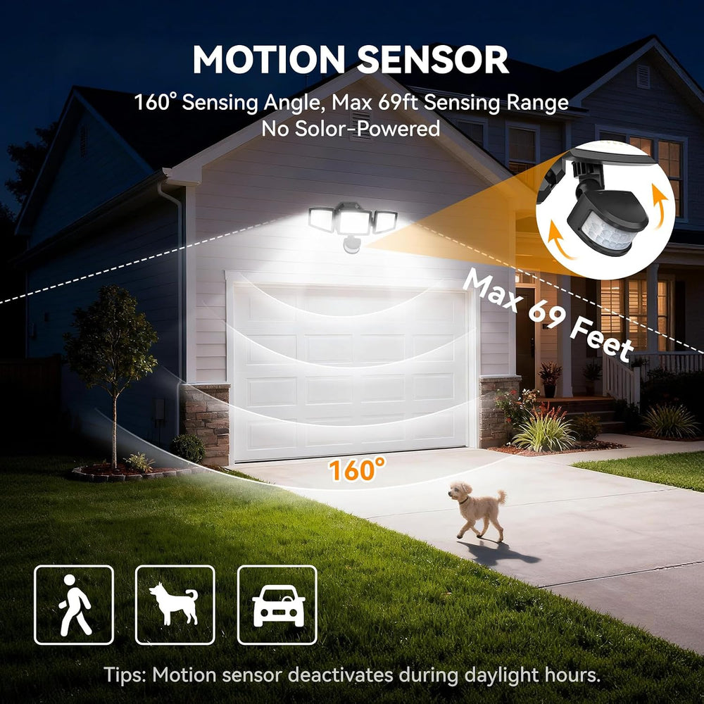 LED Security Lights Motion Sensor Light Outdoor, 7000LM, 6500K, Waterproof, F...