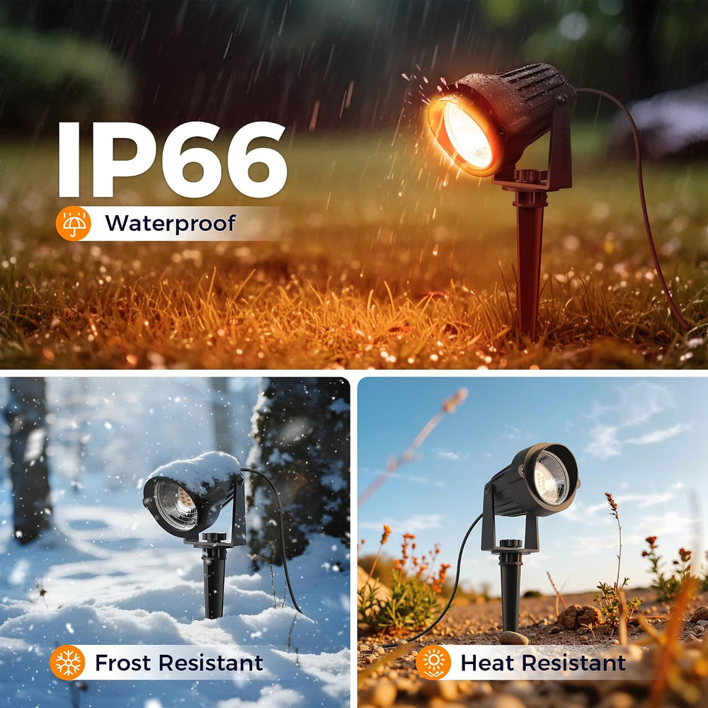 L LOHAS LED Orange Halloween Lights Outdoor Spotlight Dusk to Dawn Plug in
