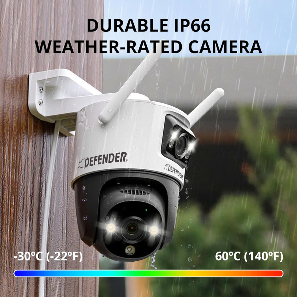 Defender AI Powered Guard Pro 3K Plus Dual Lens PTZ WiFi 6/Bluetooth Plug-in ...
