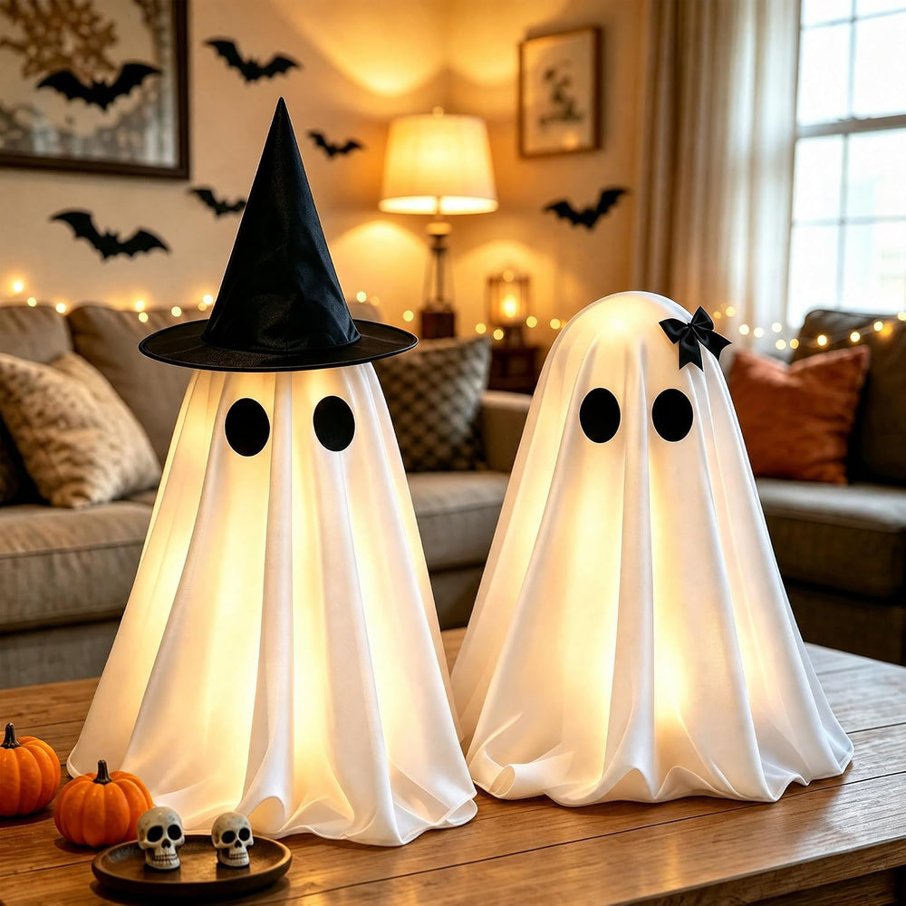 Halloween Decorations Indoor, 2 Pack Light Up Ghost Couple
