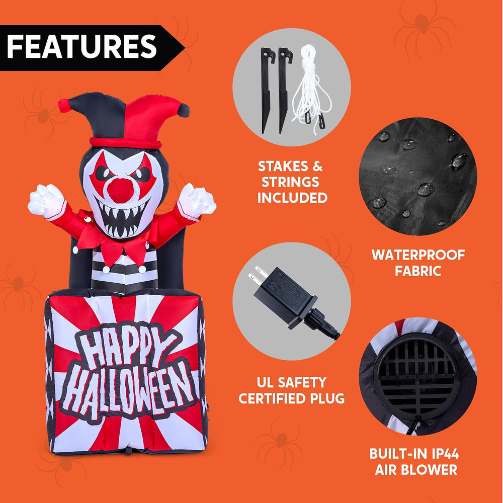 Joiedomi 5 Ft Halloween Inflatables Animated Clown Decorations Outdoor, Hallo...