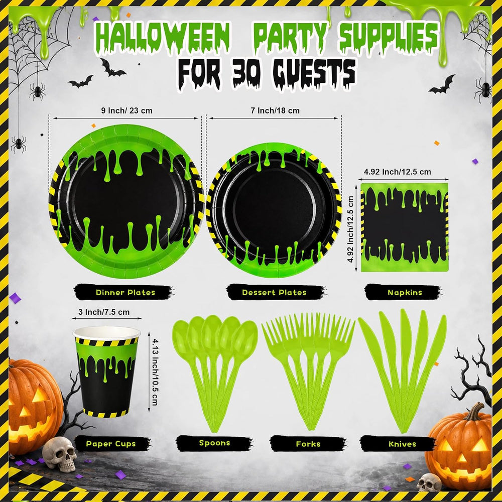 Honeydak 210 Pcs Halloween Ghost Party Supplies for 30 Guests