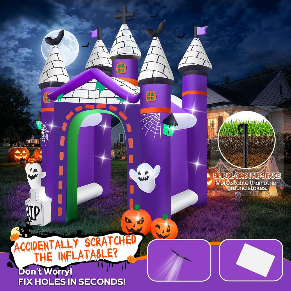 Kalolary 12FT Halloween Inflatables Archway Haunted House Castle