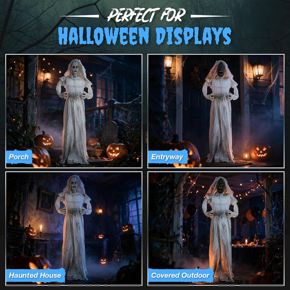 5.5FT Ghost Bride Halloween Animatronics Outdoor Decoration