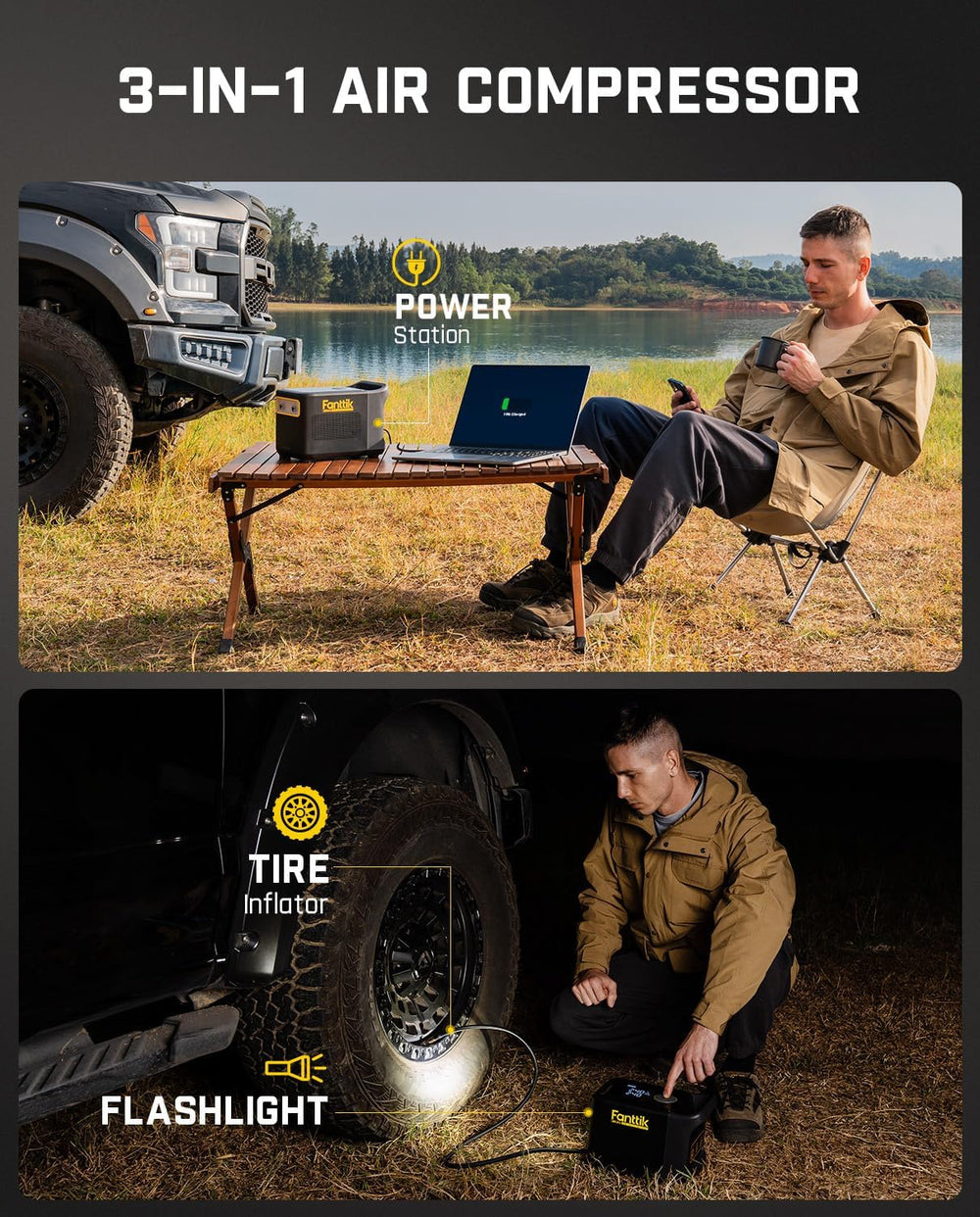 Fanttik X9 Ultra Portable Tire Inflator for Pickup Truck, RV