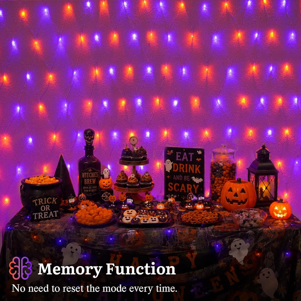 Halloween Net Lights Outdoor Mesh Lights Orange and Purple 12*5ft