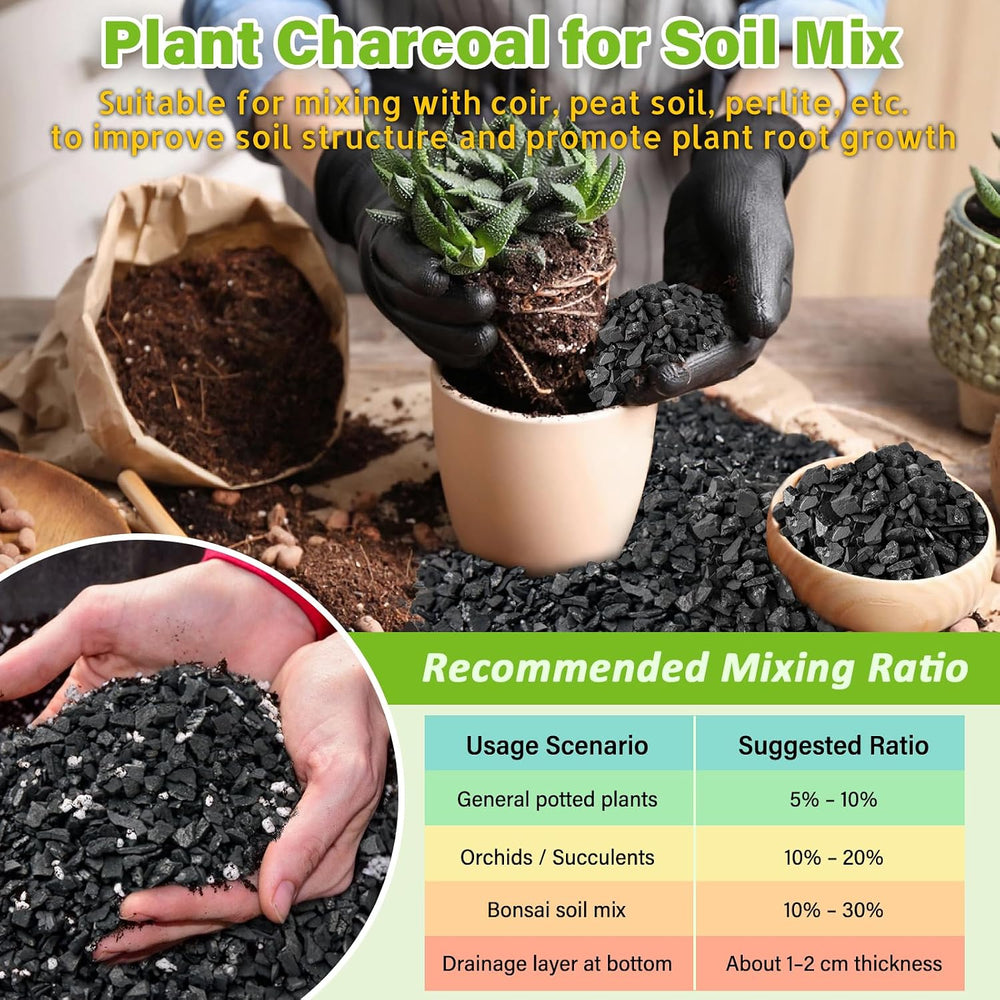 Legigo 8 QT Horticultural Charcoal- Natural Biochar Soil Amendment