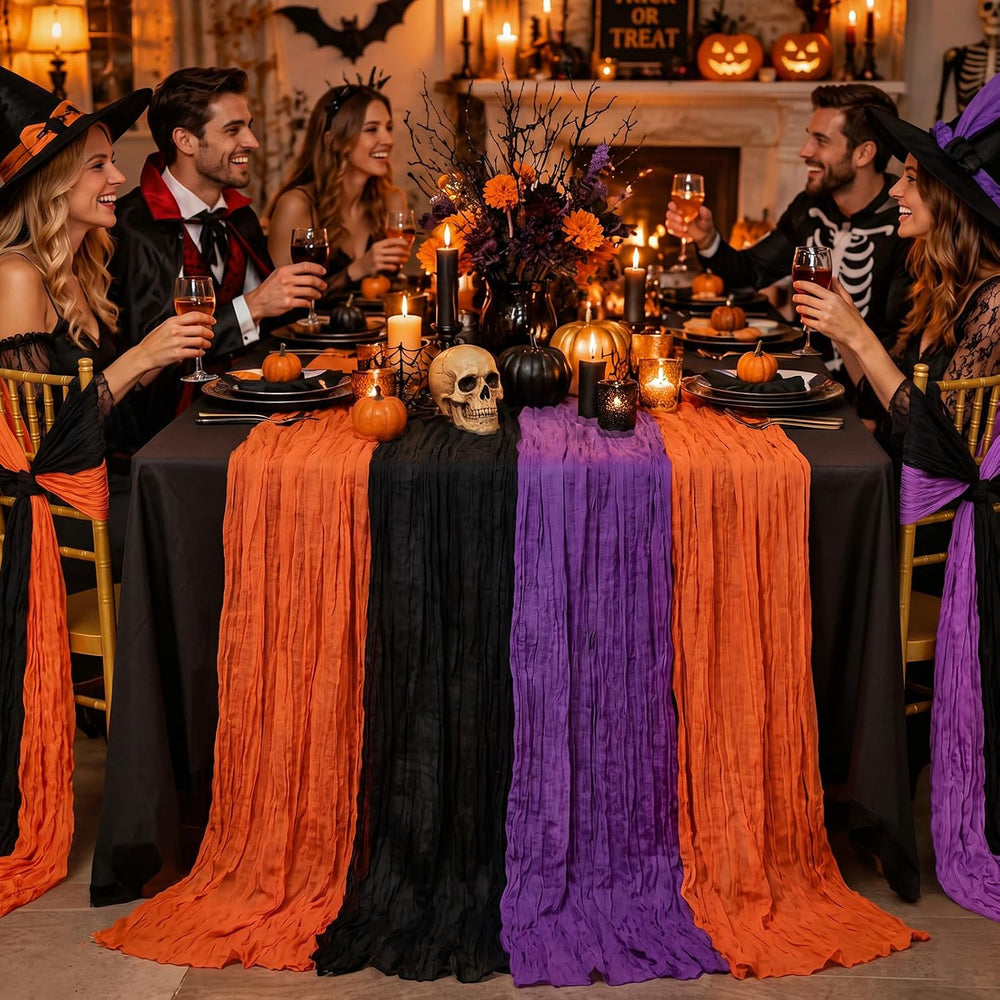 Moukeren 6 Pack Halloween Cheesecloth Table Runner Halloween Party Decor