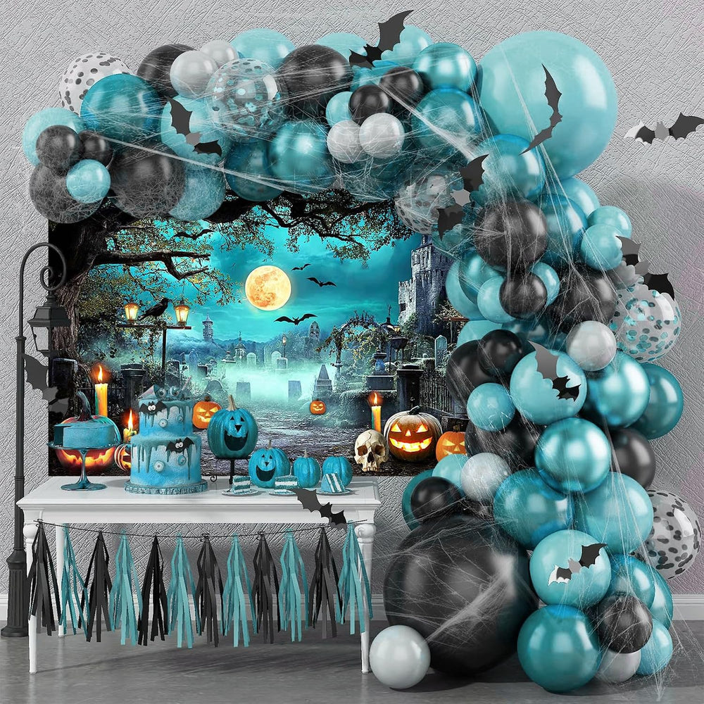Mocsicka Halloween Photography Backdrop Scary Night Cemetery Background Grave...