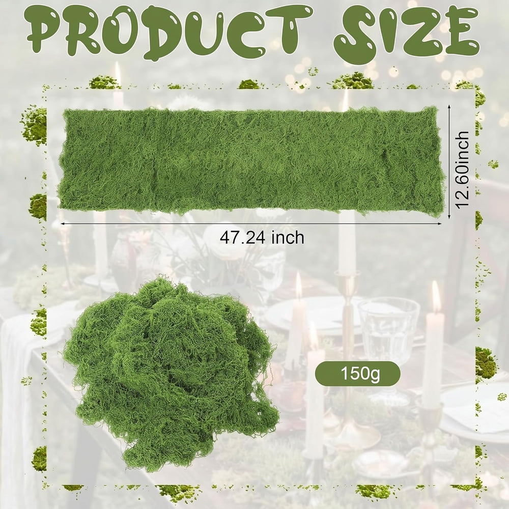 2 Pcs Fake Moss Table Runner Halloween Enchanted Forest Decor