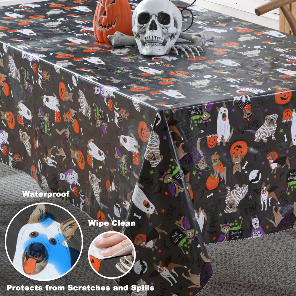 Newbridge Halloween Pets Vinyl Tablecloth 60 x 102 Inch Rectangle