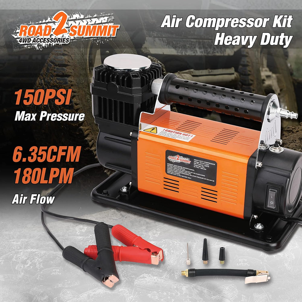 Heavy Duty Portable 12V Air Compressor Kit Inflate 6.35CFM (180L/ Min), Max 1...