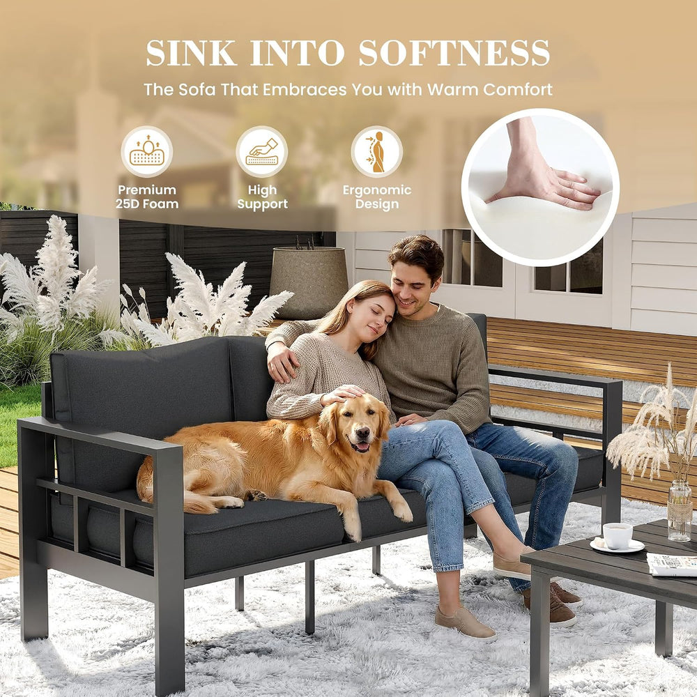 UDPATIO Aluminum Patio Furniture Set, 7-Piece Outdoor Sectional Set