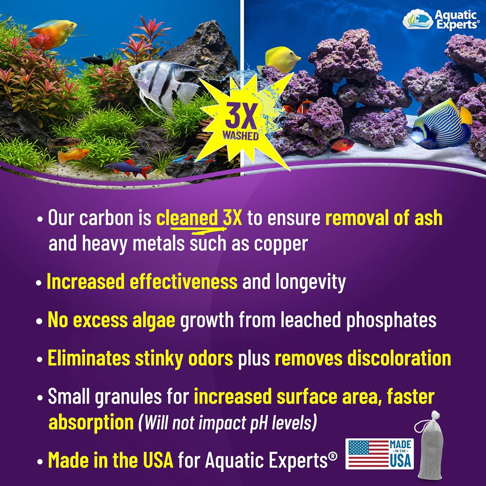 Premium Activated Carbon, Aquarium Carbon for Fish Tank Filter, Aquarium Filt...