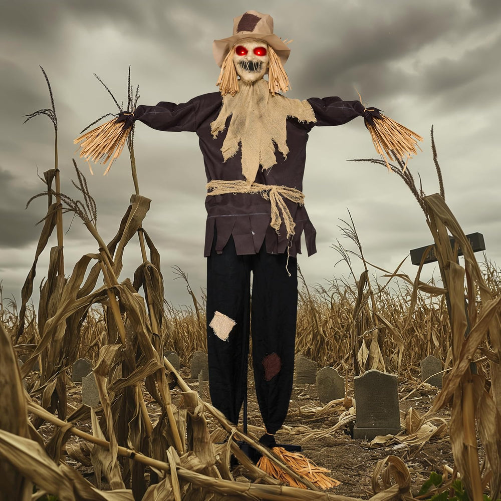 JOYIN Halloween Animatronics Scarecrow Decoration Outdoor, Standing Ghost Pro...