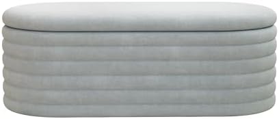 40 inch Upholstered Storage Ottoman Bench,Ready to go,Light Grey