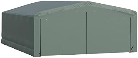 ShelterLogic ShelterTube Garage & Storage Shelter, 20' x 32' x 10' Heavy-Duty Steel Frame Wind and Snow-Load Rated Enclosure, Green