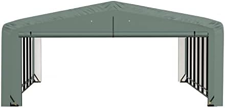 ShelterLogic ShelterTube Garage & Storage Shelter, 20' x 32' x 10' Heavy-Duty Steel Frame Wind and Snow-Load Rated Enclosure, Green