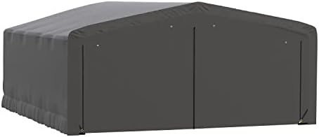 ShelterLogic ShelterTube Garage & Storage Shelter, 20' x 23' x 10' Heavy-Duty Steel Frame Wind and Snow-Load Rated Enclosure, Gray