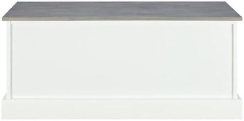 BOWERY HILL 6 Drawer Entryway Storage Cubby Bench in White and Gray
