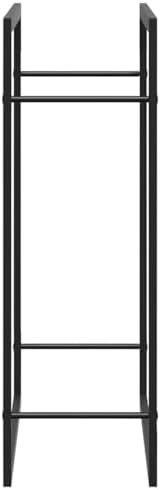 vidaXL Firewood Rack Matt Black 31.5"x11"x33.9" Steel