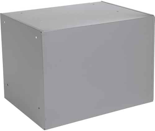 Global Industrial Durham Steel Compartment Box Rack with Four Adjustable Divider Compartment Boxes, 18" L x 12" W x 3" H Boxes, 20" L x 15-3/4"W x 15" H Overall