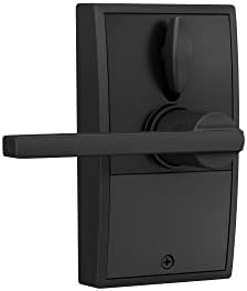 Schlage Touch Electronic Lock, Lever Handle, Century Trim, Matte Black