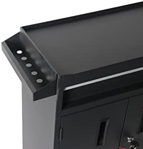 1 Drawer Tool Chest Heavy Duty Cart Steel Rolling Tool Box with Lockable Doors (TZ8 Black)