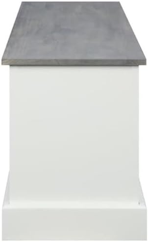 BOWERY HILL 6 Drawer Entryway Storage Cubby Bench in White and Gray