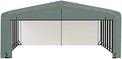 ShelterLogic ShelterTube Garage & Storage Shelter, 20' x 32' x 10' Heavy-Duty Steel Frame Wind and Snow-Load Rated Enclosure, Green
