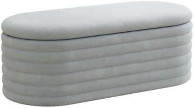 40 inch Upholstered Storage Ottoman Bench,Ready to go,Light Grey