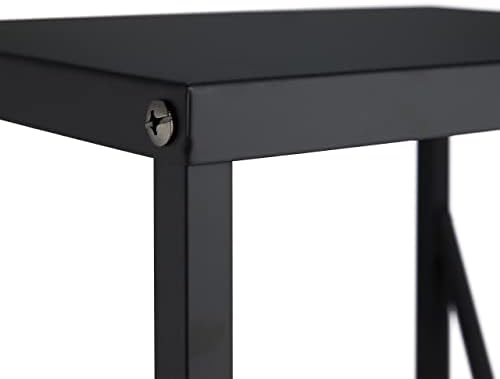 Relaxdays Firewood Storage Stand, Logs Rack for Indoors, Powder-Coated Metal, Wood Shelf, HWD: 80 x 34 x 25 cm, Black