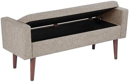 HomePop Fulton 48" Storage Bench - Midtone Gray Fabric