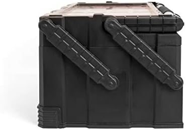KETER 22 Inch Cantilever Plastic Portable Tool Box Organizer with Metal Latches for Small Parts, Hardware and Tool Storage and Organization