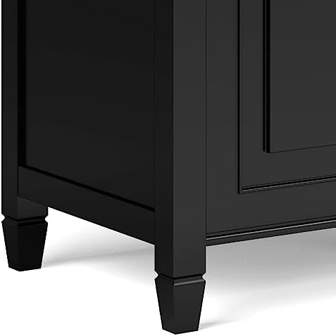 SIMPLIHOME Connaught 51" Wide Solid Wood Trunk Bench in Black