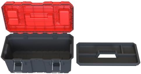 Tools Box, Deep Lockable Toolbox, 21.73 * 10.87 * 10.63" Durable Tool Boxes Storage, with Removable Inner Tray
