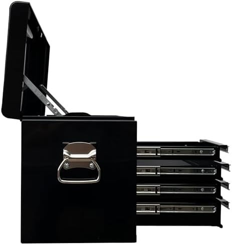 Workington Professional Industrial Portable Metal Tool Chest with 6 Drawers, 26" 6-Drawer Tool Chest Cabinet with Ball Bearing Drawer Slides, Steel Tool Storage Box Organizer 4015 Black