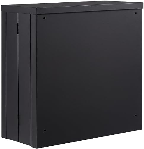 VEVOR Foldable Wall Cabinet, Metal Garage Locker Mounted 26" Small Tool Chest 240 LBS Loading Capacity Adjustable Shelf Magnetic Door File for Warehouse Office Home Black