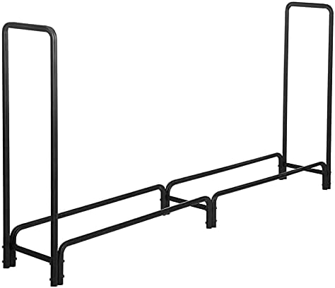 AKSG 8ft Firewood Rack Outdoor Heavy Duty Log Rack Firewood Storage Rack Fire Wood Rack Holder Steel Tubular for Indoor Outdoor Fireplace Tool for Patio Deck Log Storage Stand