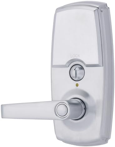 BRINKS ANSI Grade 2 Keypad Door Lock with Handle for Commercial & Residential Use, Keyless Entry Door Lock, 99 User Codes, Auto-Relock, Battery with Backup Keyway (Satin Nickel)