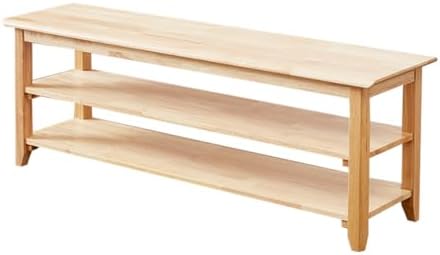 XKZG Shoe Rack Bench Wooden Storage Bench Entryway Bench, Natural, 47.2"