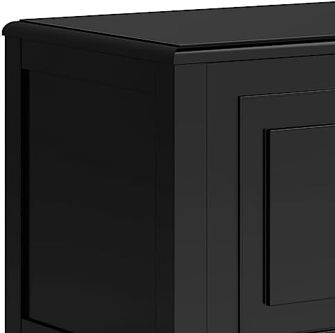 SIMPLIHOME Connaught 51" Wide Solid Wood Trunk Bench in Black