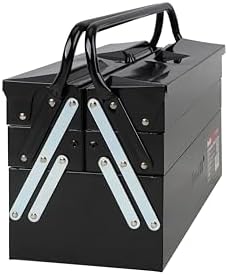 Pro-Lift Steel Tool Box – 21-inch 5-Tray Cantilever Metal Toolbox Portable with Handle – Heavy Duty Metal Latch Closure Carry Storage Box Tools Organizer