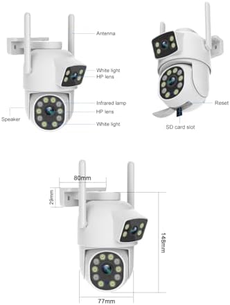 eversecu dual lens linkage 6mp wifi ptz security, view 9