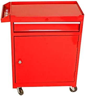 5 Drawer Rolling Tool Chest with Wheels, Tool Storage Cabinet & Tool Box Cart, Snap on Tool Chest with Drawers and Bottom Cabinet and Adjustable Shelf Organizer for Garage Warehouse Workshop - Red