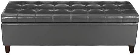 Joveco 51 Inch Storage Bench,Leather Tufted Storage Ottoman with Legs