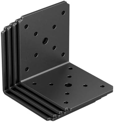 4PCS L Brackets Heavy Duty, 4X4X3.5 L Brackets for Wood Black