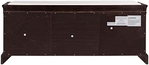 Knocbel 42.5" Storage Bench with Removable Cushion, 2 Drawers and 2 Cabinets, Entryway Hallway Foyer Shoe Bench Bedroom End of Bed Bench (Espresso)